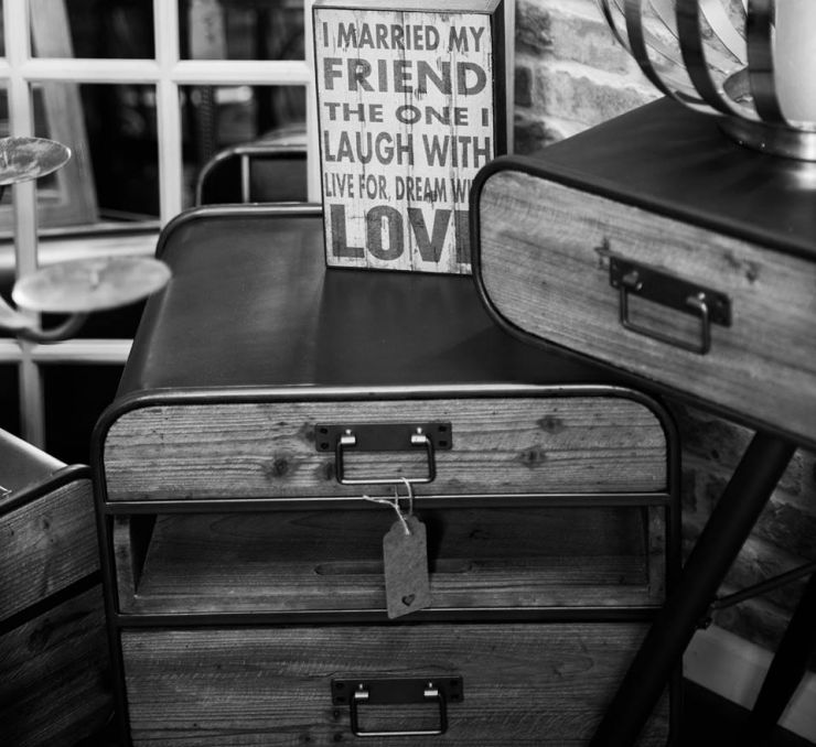 Bedside tables with a message.