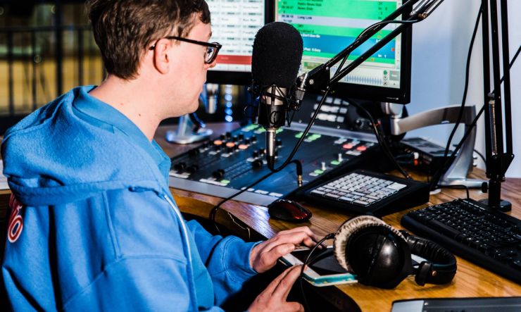 Gareth Knight on his radio.